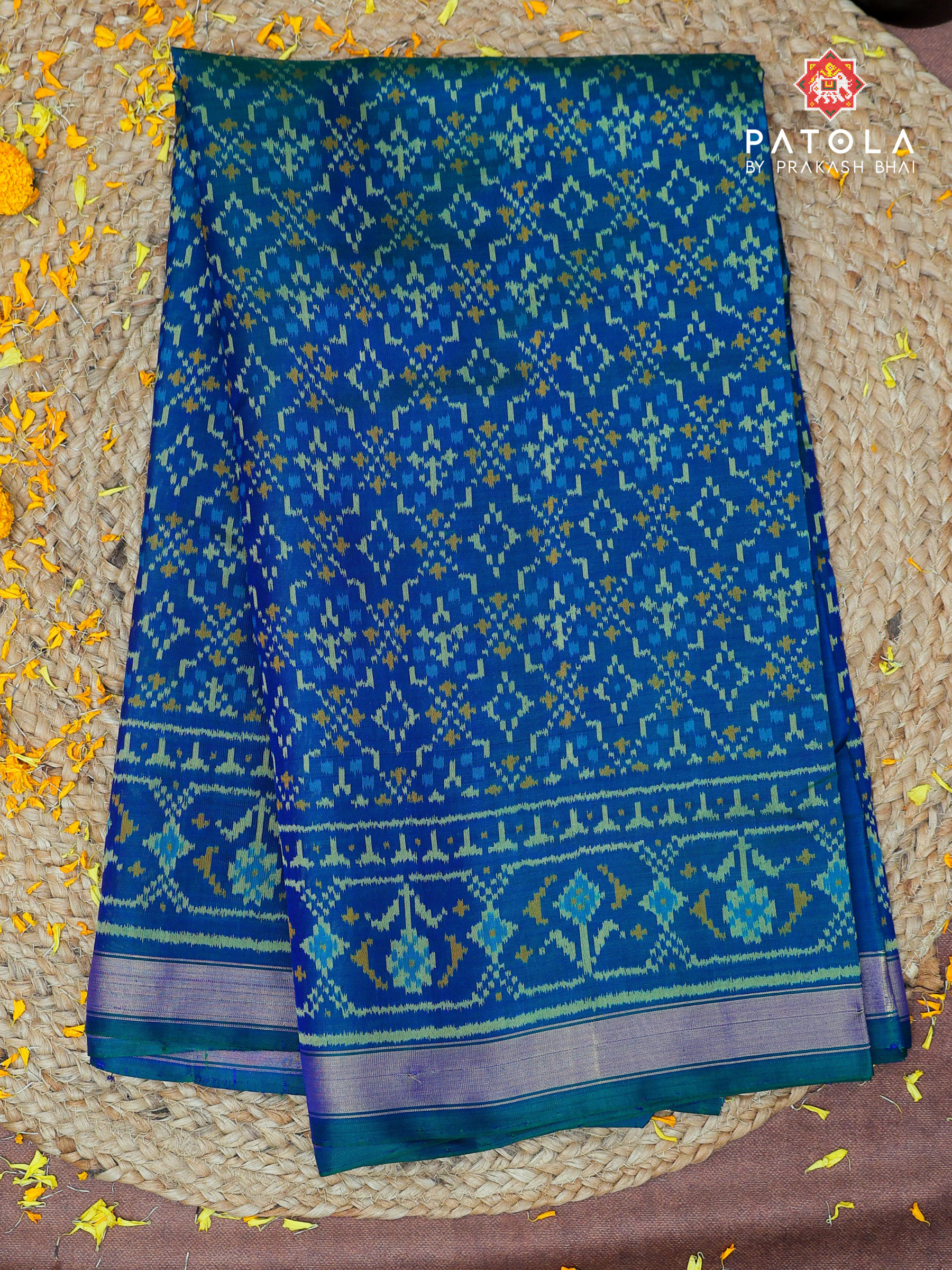 Traditional Button Phool Designer Single Ikat Patola Saree